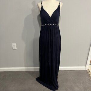 Seraphine Navy Blue Maxi Summer Cotton Maternity Dress 6